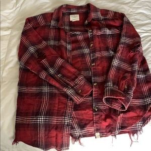 Oversized fit destroyed flannel